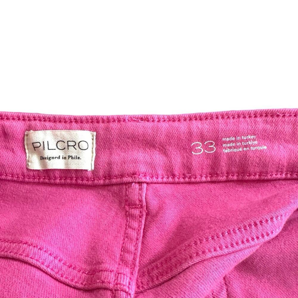 Pilcro The Yaya Cotton Blend Mid-Rise Denim Crop Flare Jeans Pink Womens Size 33 - Picture 9 of 16